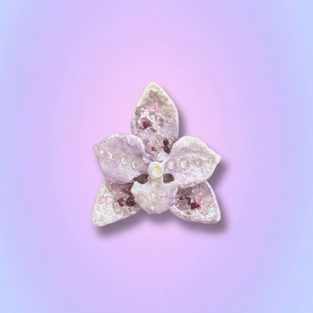 Amethyst Bloom | Hand-Painted Artisan Resin Brooch