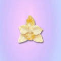 Golden Amber Orchid | Hand-Painted Artisan Resin Brooch