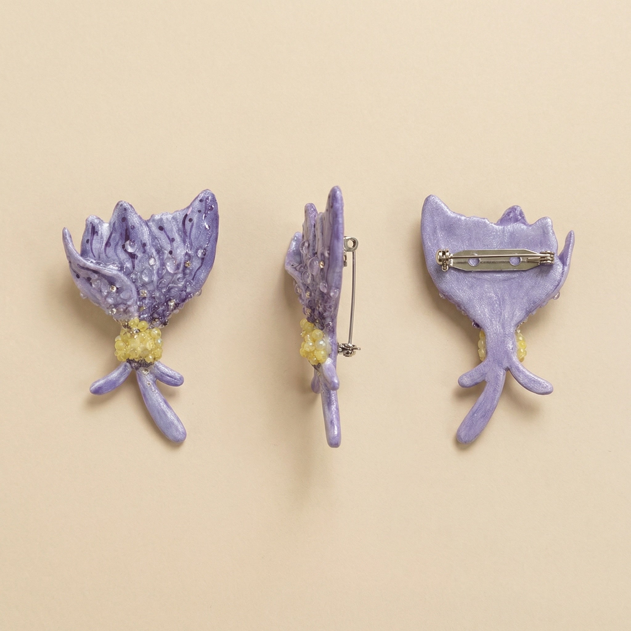 Ethereal Magnolia｜Hand-Painted Artisan Resin Brooch