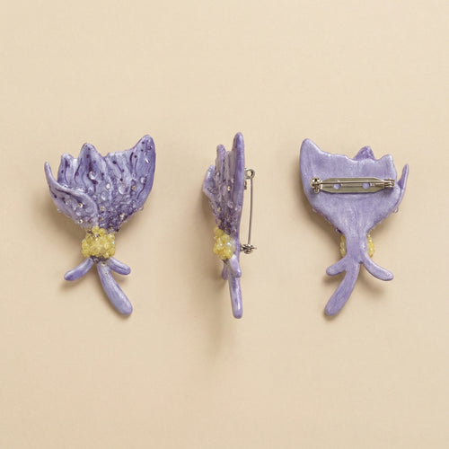 Ethereal Magnolia｜Hand-Painted Artisan Resin Brooch