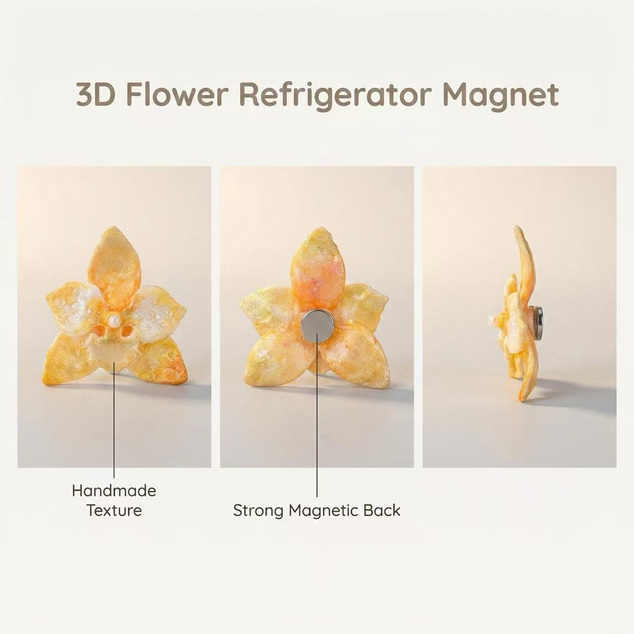 Surreal Orchid | Hand-Cast Emerald Art Magnet