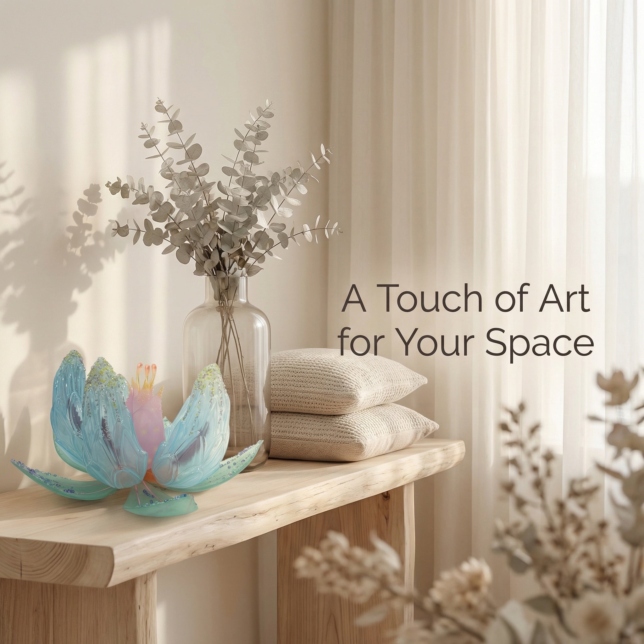 Glacial Bloom｜Hand-Embellished Surrealist Sculpture