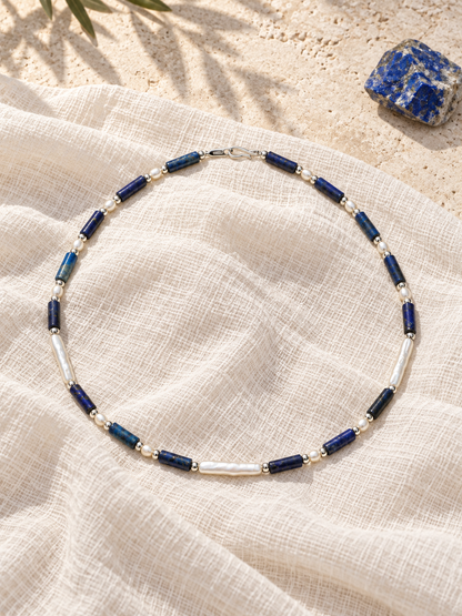 Midnight Sea Beaded Necklace