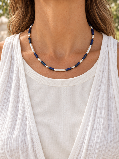 Midnight Sea Beaded Necklace