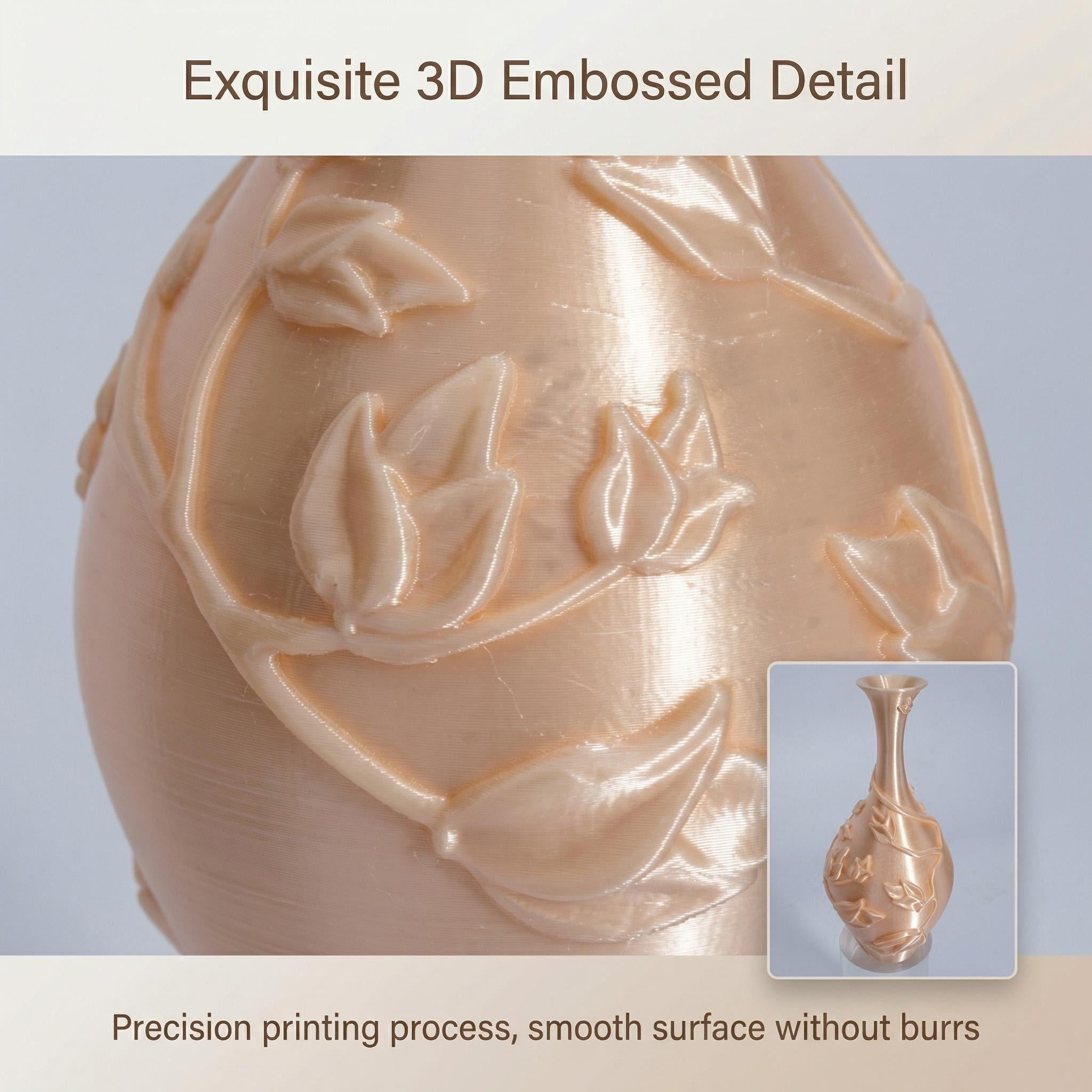 The Botanical Relief Bud Vase | Premium 3D Printed Sculptural Accent