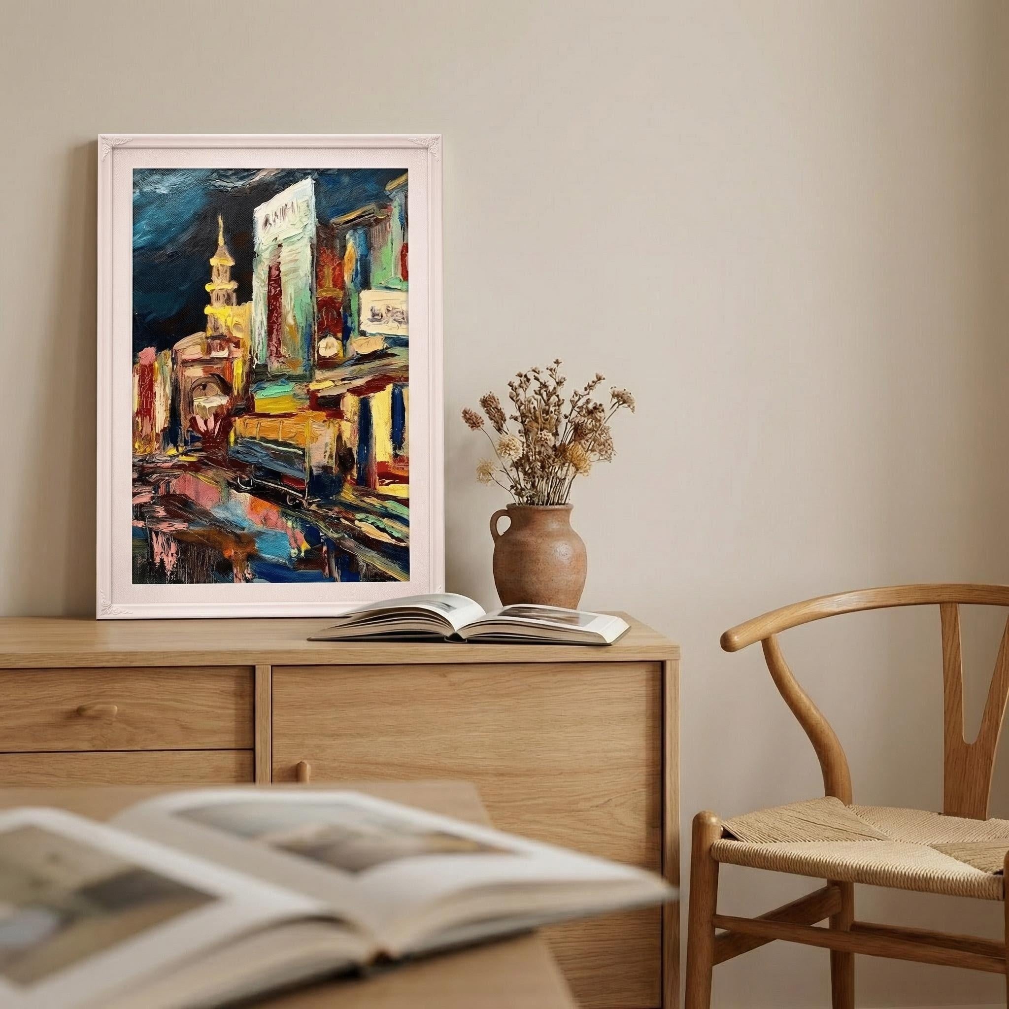 Shanghai Nanjing Road | Vibrant Urban Impressionist Art Print (Unframed)