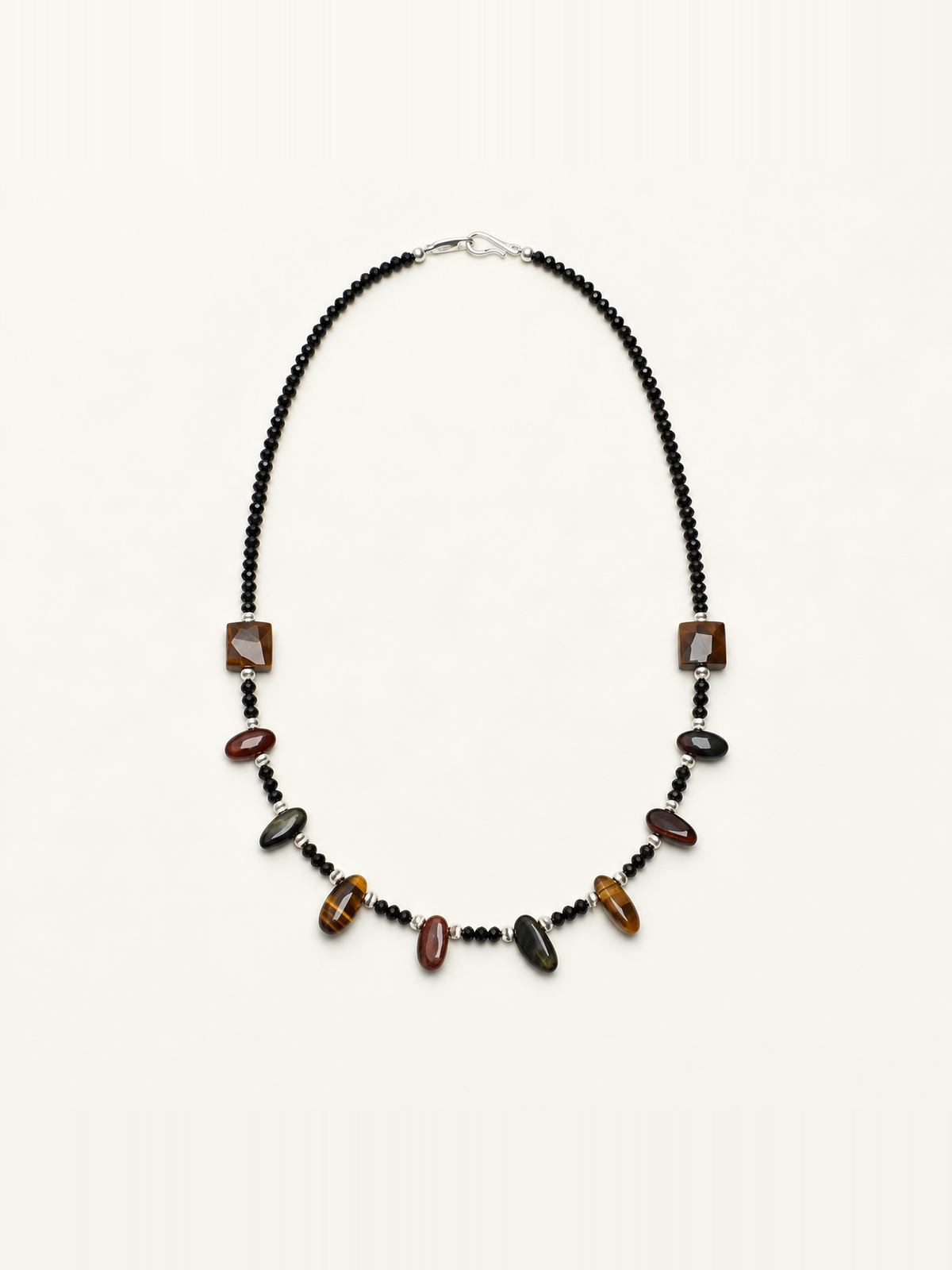 Tiger’s Eye & Black Crystal Necklace